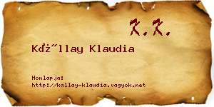 Kállay Klaudia névjegykártya